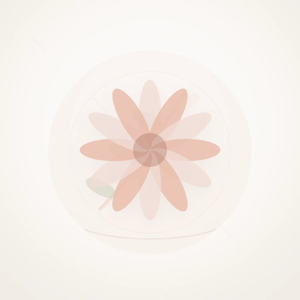 Symbolic editorial illustration representing floral beauty and purity